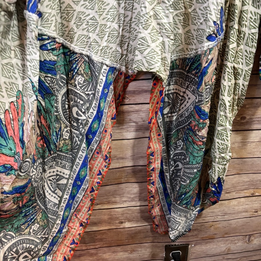 Flying Tomato Kimono Olive Orange Aztec S/M - Picture 5 of 6